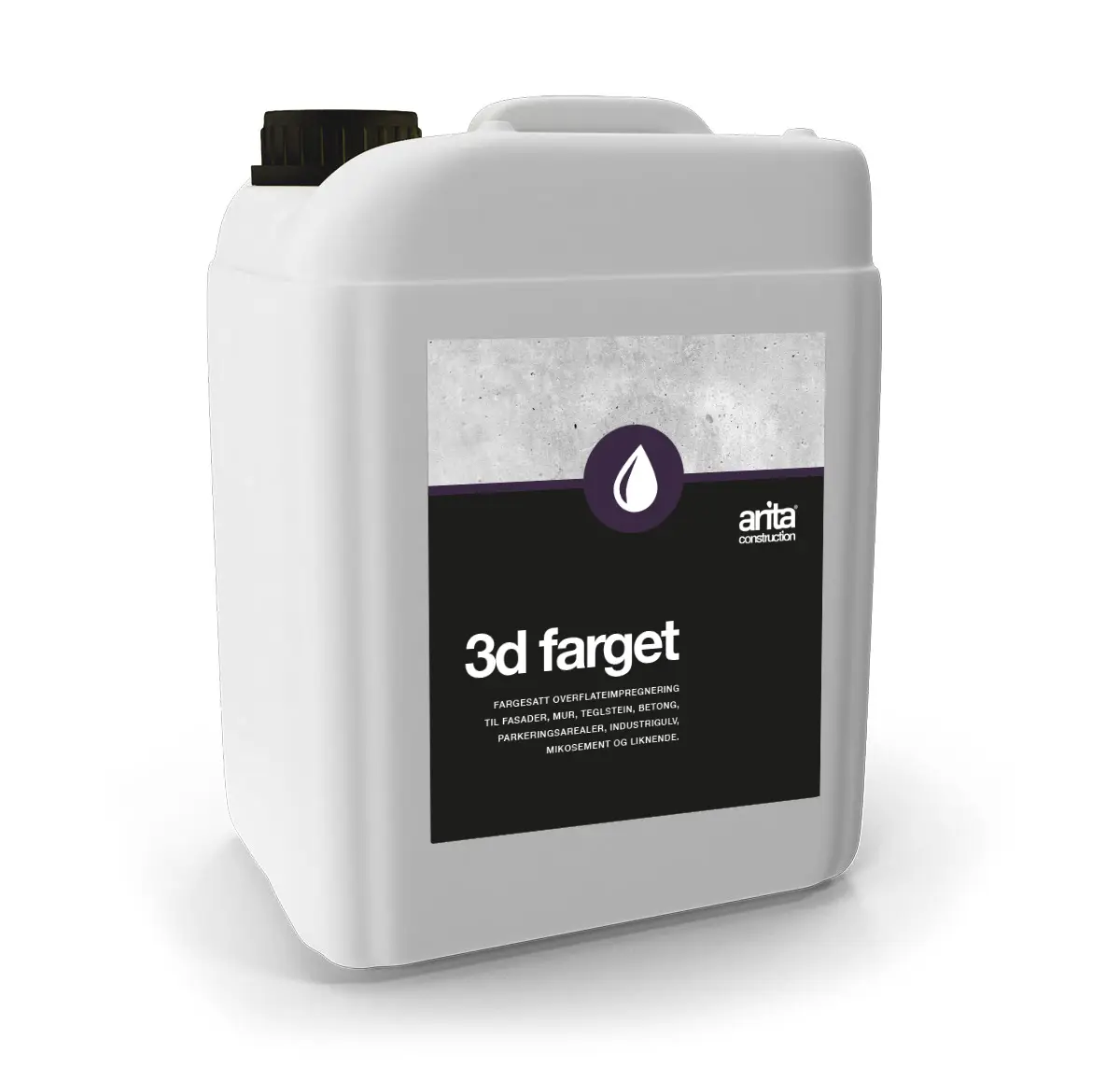 Fargesatt impregnering som legger seg som en beskyttende hinne over underlaget. Kan brekkes i ønsket farge. Til fasader, mur, teglstein, betong, parkeringsarealer, industrigulv, mikrosement og liknende.